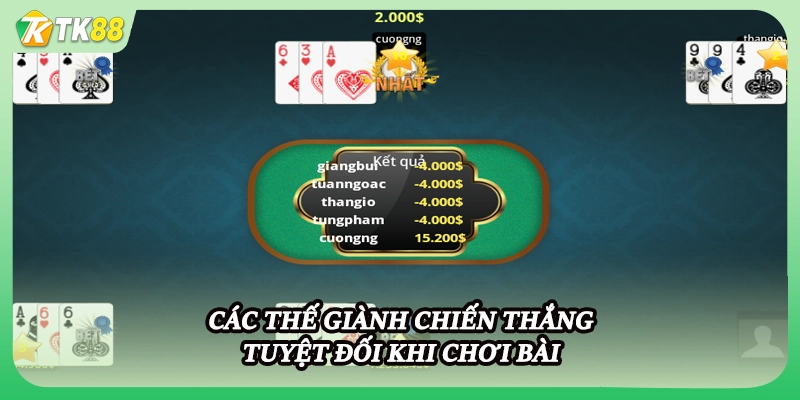 Các thế giành chiến thắng tuyệt đối khi chơi bài
