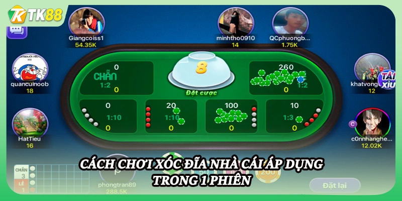 Cách chơi xóc đĩa nhà cái áp dụng trong 1 phiên
